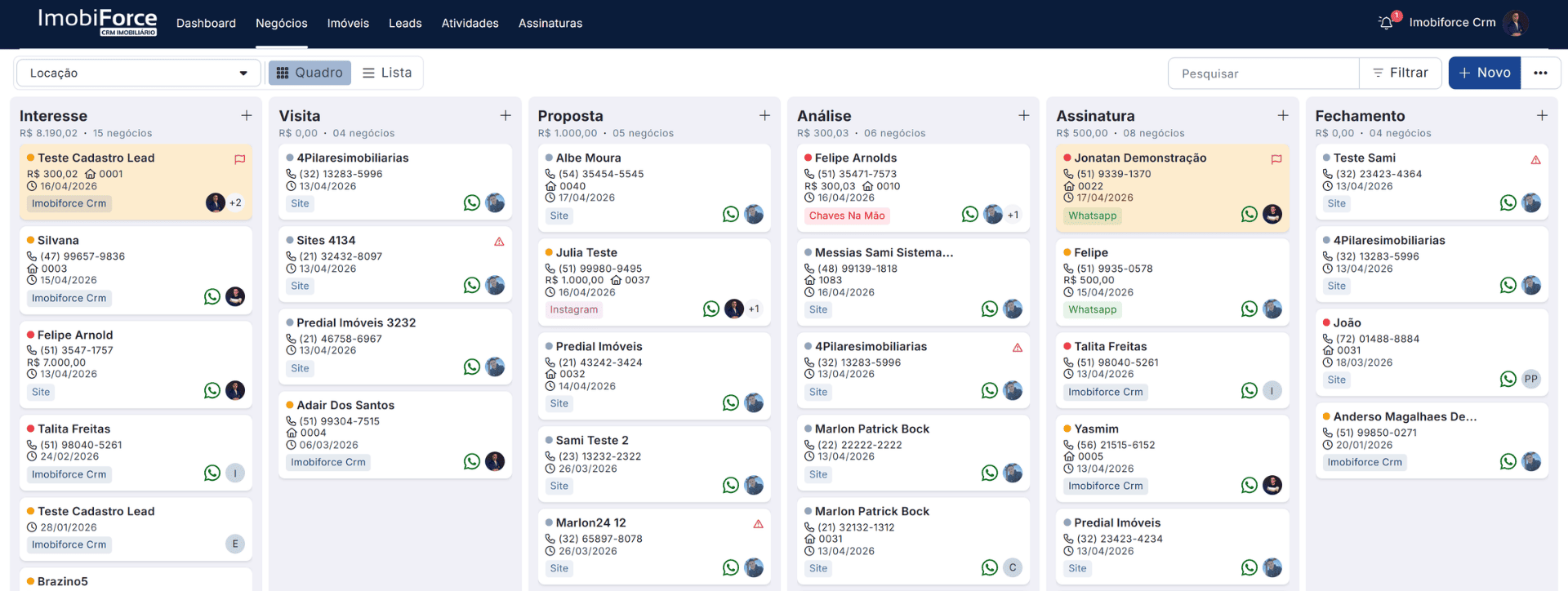 Exemplo de lead com radar de imóveis
