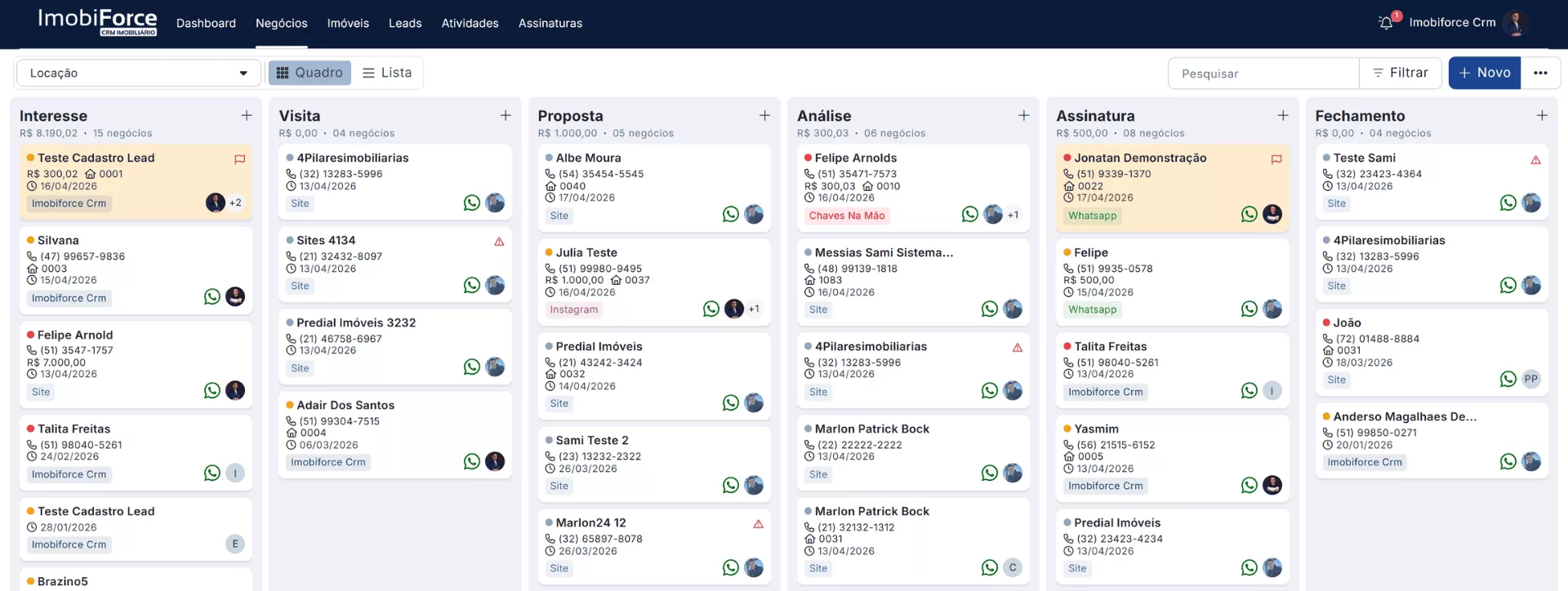 Exemplo de lead com radar de imóveis