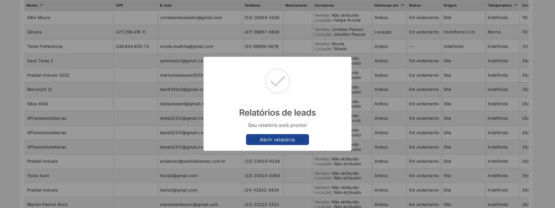Exemplo de lead com radar de imóveis